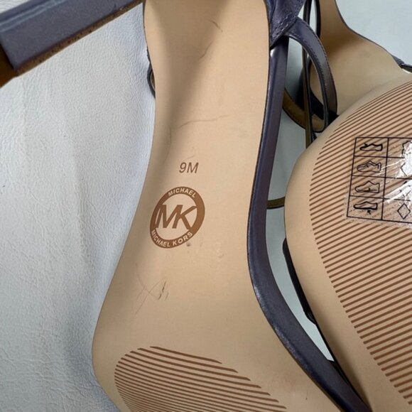 NWB MICHAEL KORS‎ ANTONIA SANDAL PEARLIZED Orched Heel Sandal 40SOATHA1W Sz 9M - Picture 15 of 15